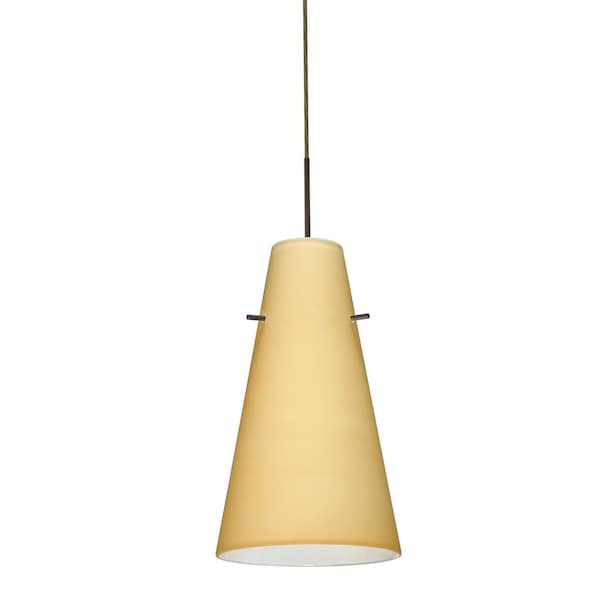 Besa Lighting Cierro Cord Pendant, Vanilla Matte, Bronze Finish, 1x100W Incandescent 1JT-4124VM-BR - main